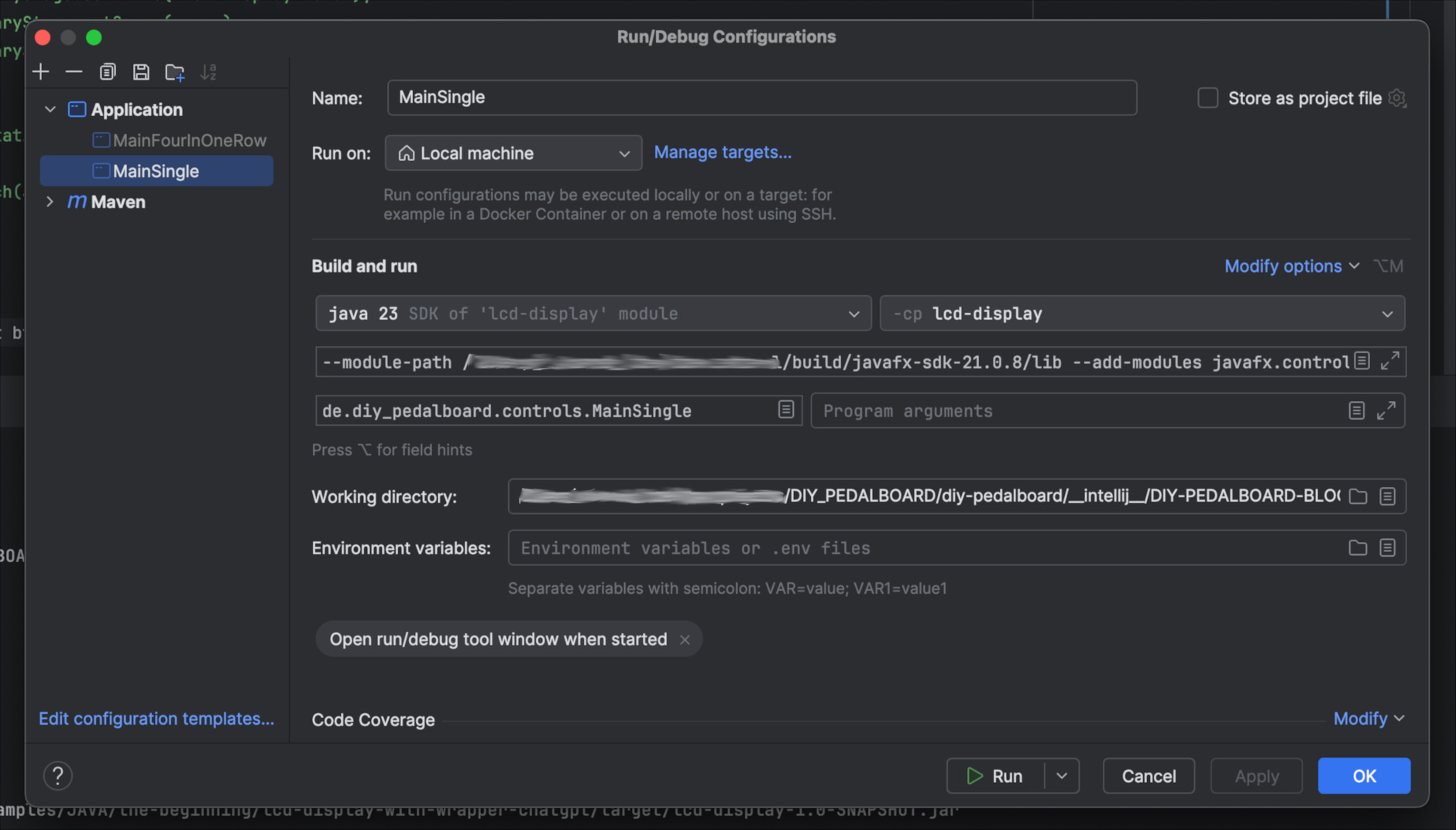 run config